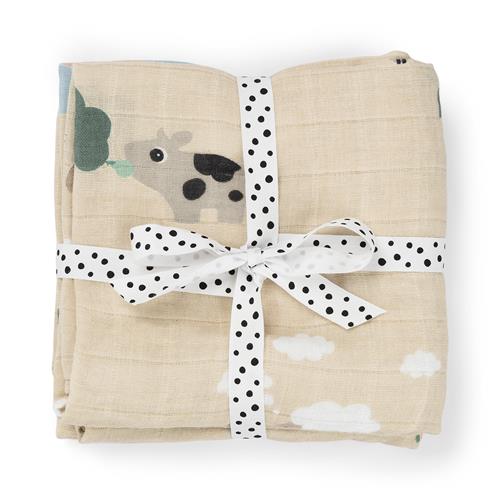 Done by Deer Burp Cloth 2-Pack Tiny Farm Sand Sand One Size  Beige  One Size  Unisex