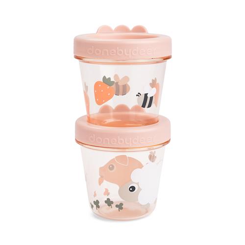 Done by Deer Baby Food Container 2-Pack Tiny Farm Powder Powder One Size  Lyserød  One Size  Unisex