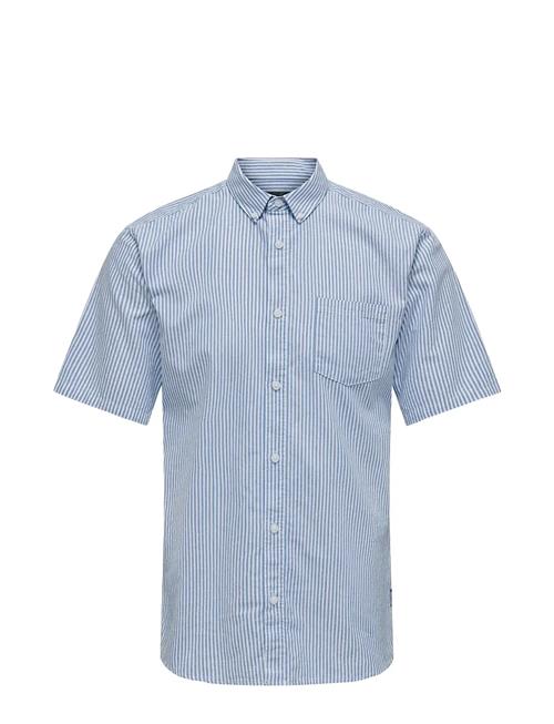 Onsremy Ss Slim Wash Stripe Oxford Shirt ONLY & SONS Blue