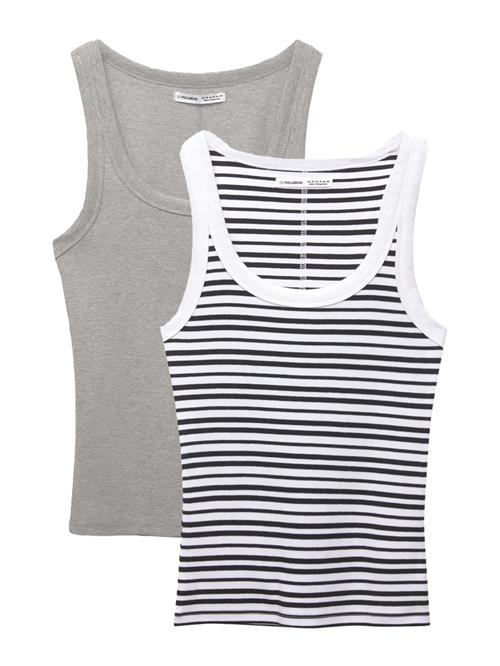 Pull&Bear Overdel  grå-meleret / sort / hvid