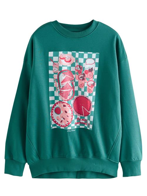 Next Sweatshirt 'Alex Palmer x Fun Picnic'  lyseblå / petroleum / pink / hvid