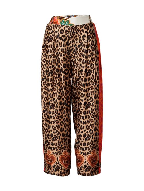 miss goodlife Bukser med lægfolder  beige / brun / orange / hvid