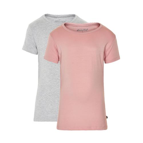 Minymo Basic T-Shirt 2-Pack Blush 98 cm    98 cm  kvinde