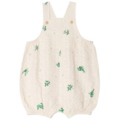 garbo&friends Seersucker-langbukser Azulejos Emerald 74/80 cm  Hvid  74/80 cm  Unisex