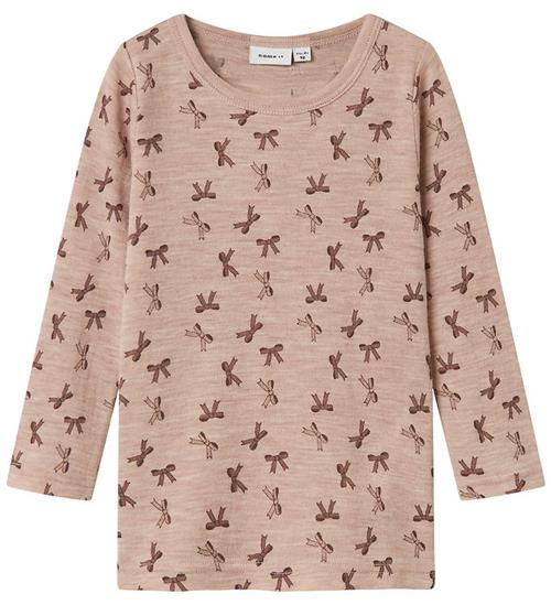 Name It Bluse - Uld - NmfWang - Shadow Gray/Bows