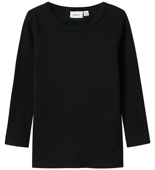 Name It Bluse - Uld - Rib - NmnWax - Black