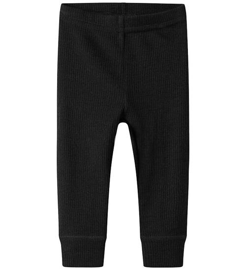 Name It Leggings - Uld - Rib - Noos - NbnWax - Black