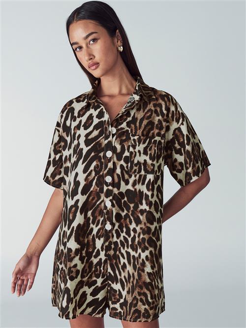 St MRLO Jumpsuit 'Amalfi'  brun / mørkebrun / hvid
