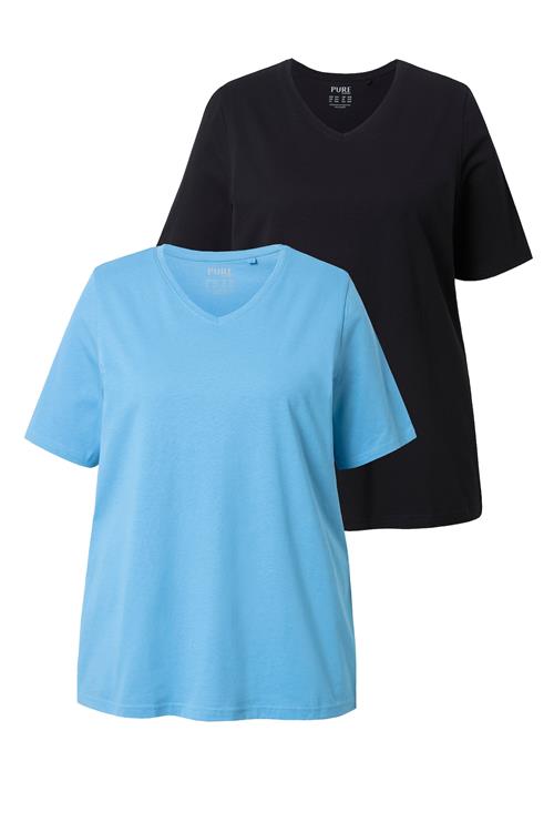 Ulla Popken Shirts  himmelblå / sort