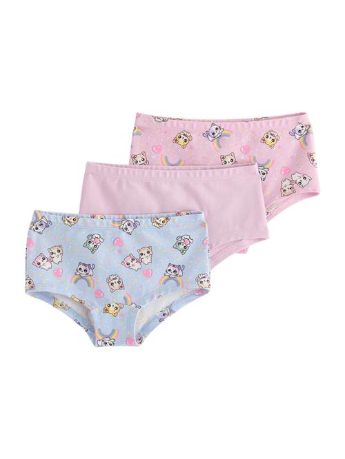 Lindex Underbukser 'Kawaii'  pastelblå / gul / pastellilla / lyserød