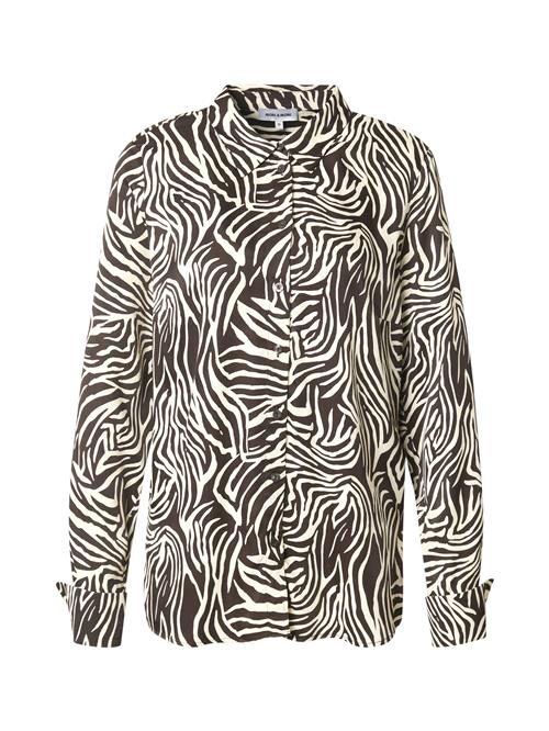 MORE & MORE Bluse  mørkebrun / offwhite