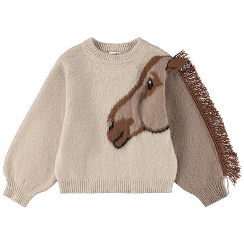 Molo Gisela Uld-sweater Horse Knit  Horse Knit 122/128 cm  Brun  122/128 cm  kvinde
