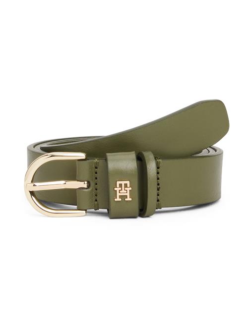 TOMMY HILFIGER Bælte 'ESSENTIAL EFFORTLESS'  guld / oliven