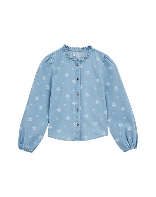 WE Fashion Bluse  lyseblå / hvid