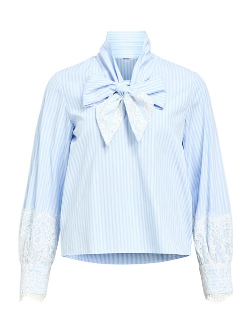 OBJECT Bluse 'OBJALI'  lyseblå / sort / hvid