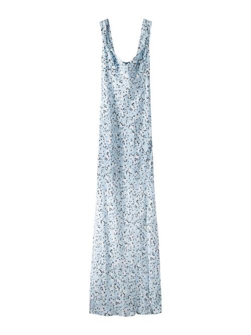 Bershka Sommerkjole  lyseblå / sort / hvid