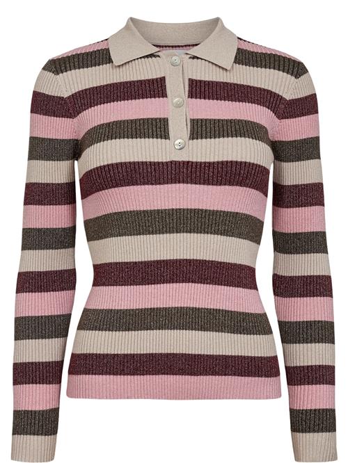 Se NÜMPH Pullover 'MORAS'  stone / grøn / lyserød / vinrød ved About You