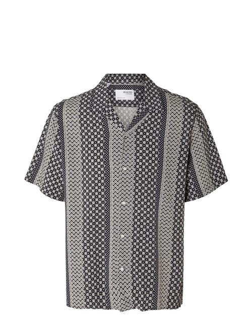 Slhrelaxvero Shirt Ss Aop B Selected Blue