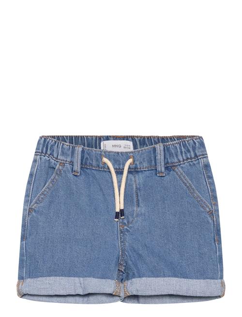 Se Elastic Waist Denim Bermuda Shorts Mango Blue ved Booztlet