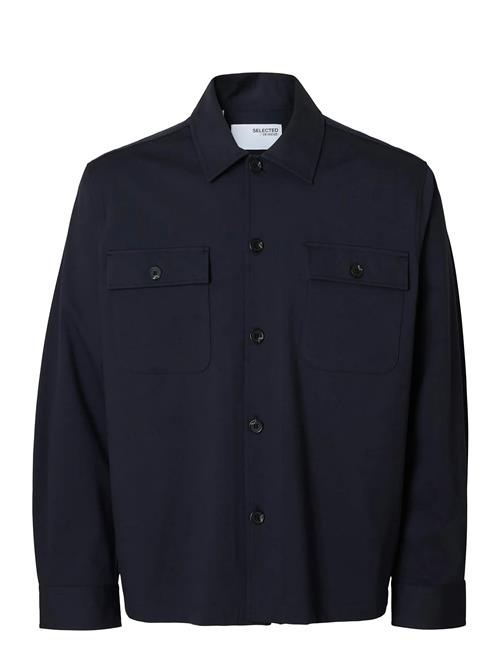 Slhreg Lorent Bi-Stretch Overshirt Selected Navy