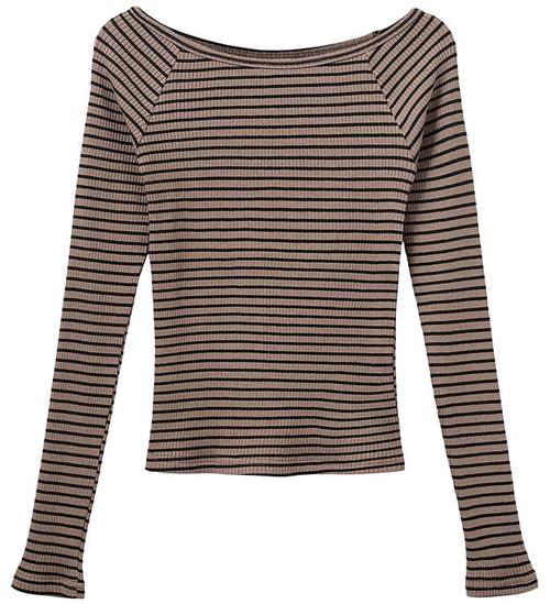 Sofie Schnoor Bluse - Rib - Soma - Brown Striped