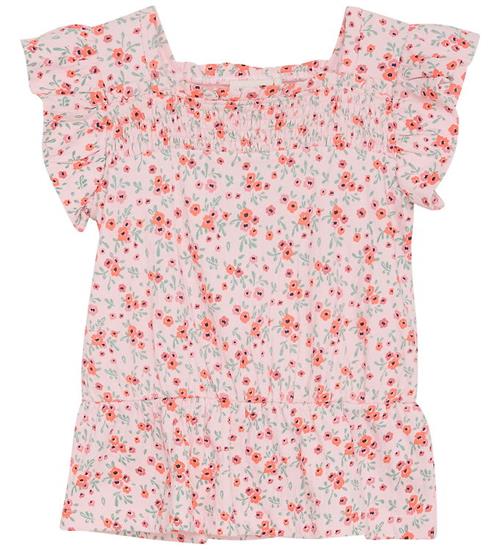 Minymo Top - Rosen Quartz m. Blomster