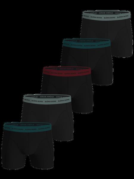 Björn Borg Cotton Stretch Boxers 5-pack Sort, XS