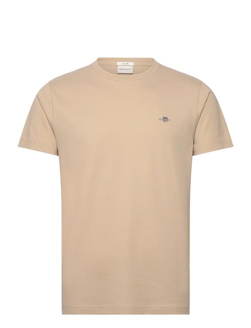 Slim Pique Ss T-Shirt GANT Beige