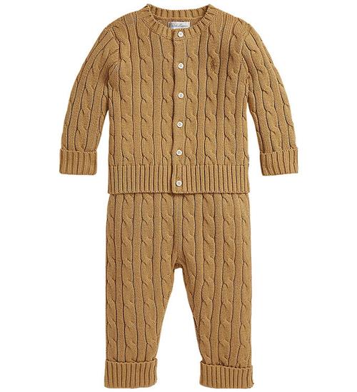 Polo Ralph Lauren Sæt - Cardigan/Bukser - Strik - Classic Camel