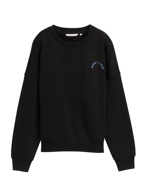 TOM TAILOR DENIM Sweatshirt  beige / ecru / dueblå / sort