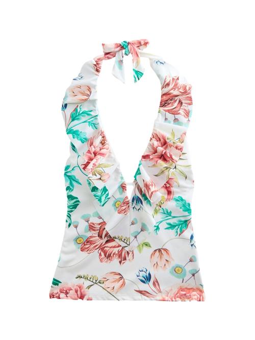 Next Tankini-overdel  creme / turkis / mørkegrøn / gammelrosa