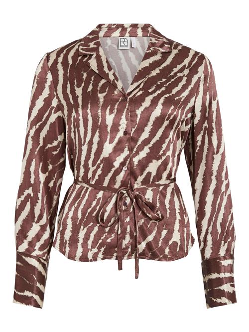 ROUGE EDIT Bluse  lysebeige / kastaniebrun