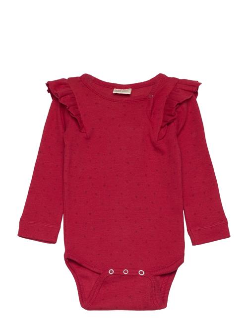 Body L/S Frill Modal Dot Petit Piao Red