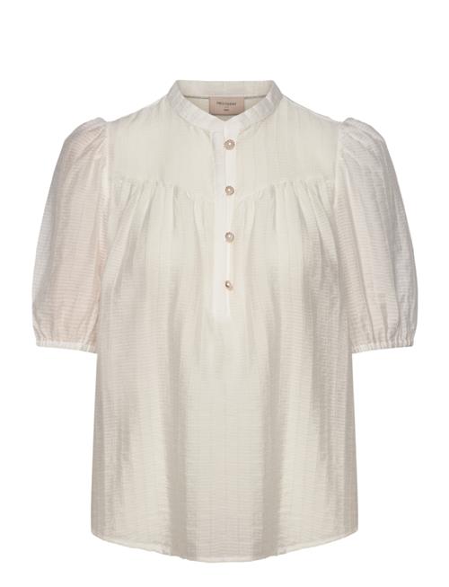 Blouse From Freequent In A Light Material With A Textured Pattern. The Blouse Ha FREE/QUENT White