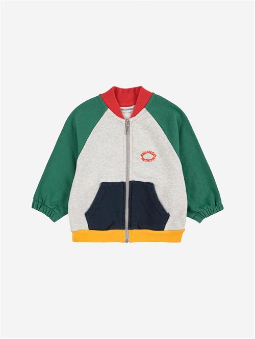 Bobo Choses Tic Tac Toe Color Block Sweatshirt Med Lynlås Red  Red 18 Months  Rød  18 måneder  Unisex