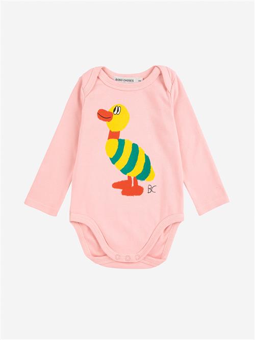 Bobo Choses Striped Duck Langærmet Body Light Pink  Light Pink 18 Months  Lyserød  18 måneder  Unisex