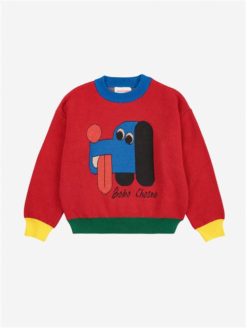 Bobo Choses Doggy Mate Jacquard-jumper Red  Red 6-7 Years  Rød  6-7 år  mand