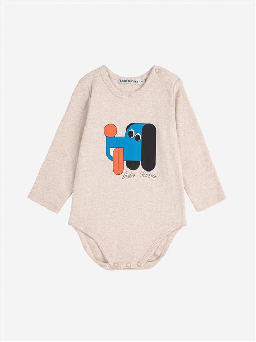 Bobo Choses Doggy Mate Langærmet Body Offwhite  Offwhite 18 Months  Hvid  18 måneder  Unisex
