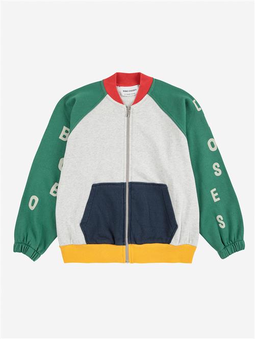 Bobo Choses Bobo Choses Color Block Sweatshirt Med Lynlås Multicolor  Multicolor 12-13 Years  Grøn  12-13 år  mand