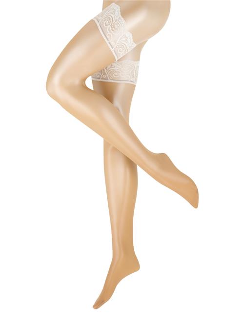 FALKE Nylonstrømper 'Matt Deluxe STU'  cappuccino / hvid