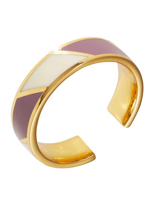Design Letters Ring 'Candy'  guld / lyselilla / hvid