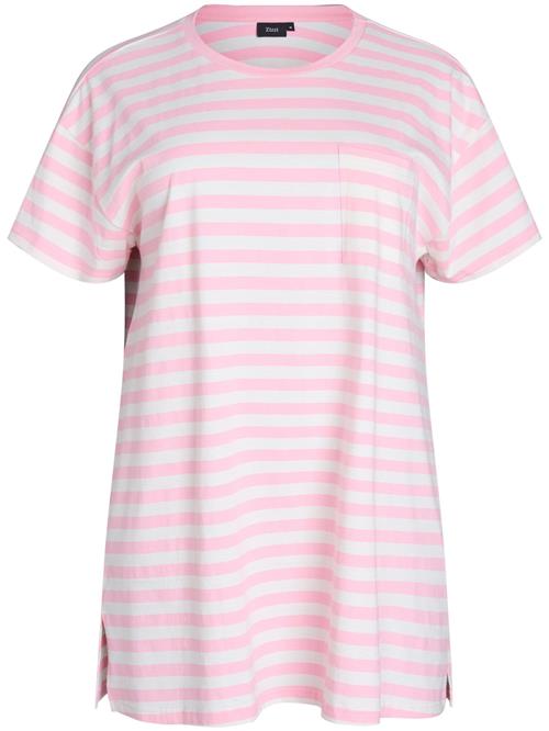 Zizzi Soveskorte 'Msiv'  lys pink / hvid