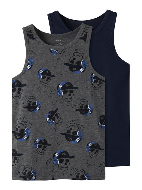Se NAME IT 2-Pak Tank Top Skull Dark Grey Melange hos SmartKidz