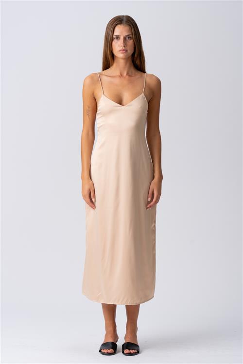 Elina Strop Kjole - Beige - L - TeeShoppen