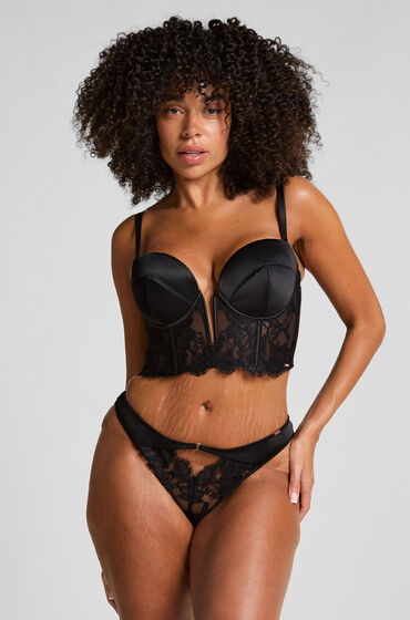 Hunkemöller Grace brasiliansk trusse med høj benudskæring Sort