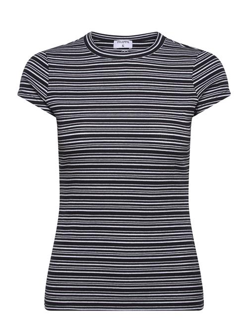 Striped Fine Rib Tee Filippa K Black