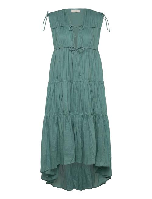 Cmrachel-Dress Is A Dress In A Soft Linen And Cotton Blend With A Tie-String And Copenhagen Muse Green