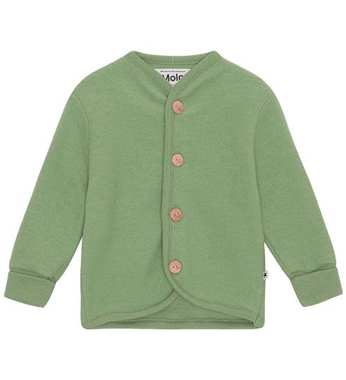Molo Cardigan - Uldfleece - Umber - Moss Green
