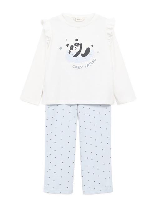MANGO KIDS Nattøj 'PANDITA'  pastelblå / sort / offwhite