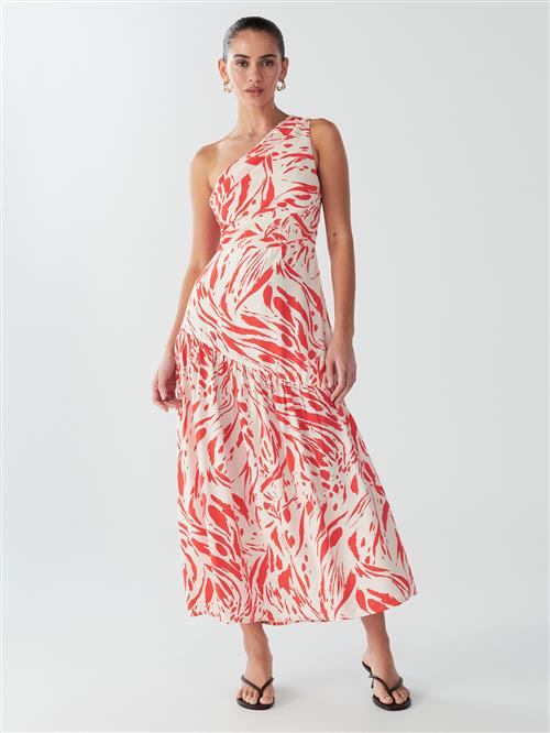 BWLDR Kjole 'FABIO MIDI DRESS'  koral / hvid